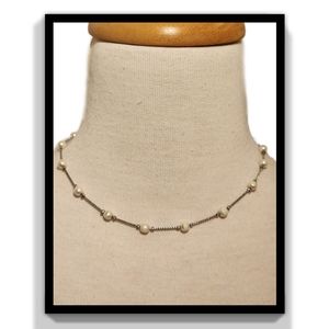Silver Overlay Freshwater Pearl Choker Vintage Necklace